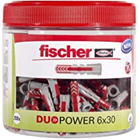 fischer 535981 Tacos universales (6 x 30 Cajas- sin Tornillos- 202 Unidades)- Gris- DUOPOWER 6x30 (200)